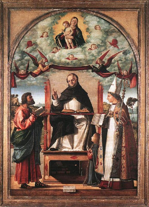CARPACCIO, Vittore St Thomas in Glory between St Mark and St Louis of Toulouse dfg France oil painting art